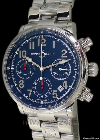 Ulysse Nardin Marine Chronograph 200m Blue Dial Automatic 38mm watches