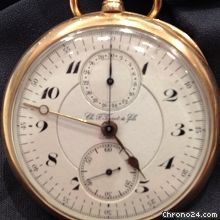 Tissot pocket watch chronograph mono pusher gold 14kt watches
