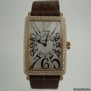 Franck Muller LONG iSLAND ROSE GOLD DiAMOND BEZEL LARGE SiZE 1000 QZD watches