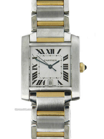 Cartier 18k yellow gold and stainless steel Tank Francaise watches