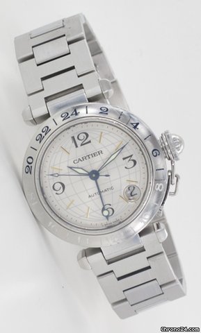 Replica Cartier Pasha C Stahl Automatik zwei Zeitzonen GMT Watch