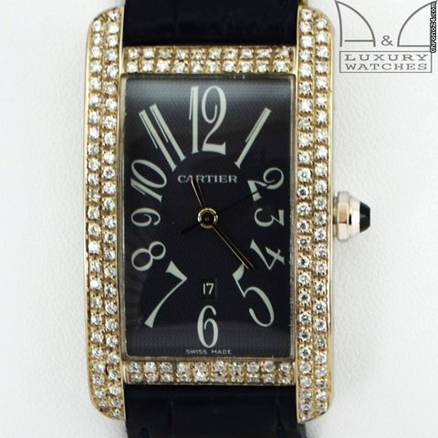 Cartier TANK AMERICAINE WHITE GOLD DIAMONDS watches