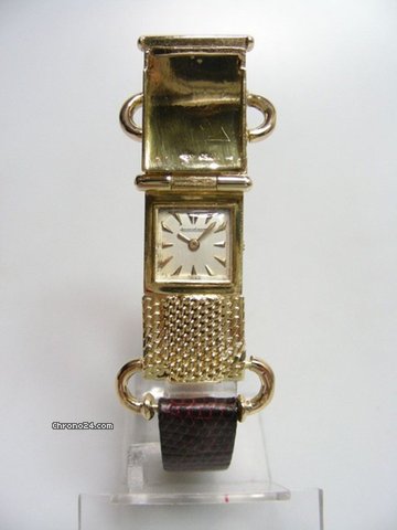 Jaeger-LeCoultre Etrier yellow gold avec couvercle cadran silver dial watches