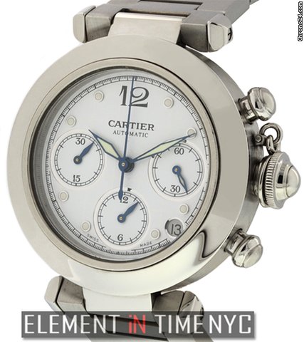 Cartier Pasha C Chrono 35mm White Dial Steel W31039M7 watches