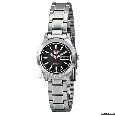 Seiko 5 Automatic Black Dial Stainless-Steel Bracelet Ladies Watch SYMD95 watches
