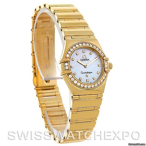 Omega Constellation 18k Yellow Gold Diamond Mini Watch watches