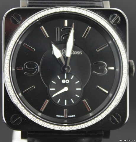 Bell & Ross Women's watch leather strap and diamond bazel watches