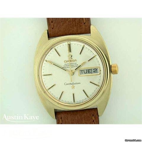 Omega Constellation Gold-capped automatic day-date on strap watches