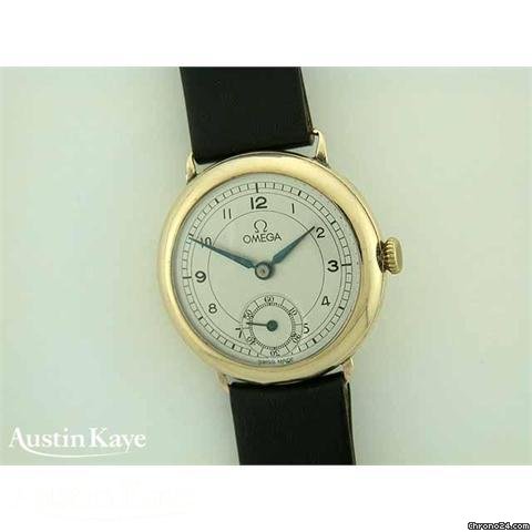 Omega 9ct manual wind on strap watches