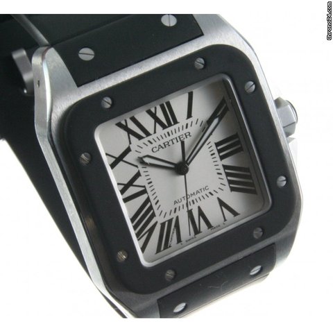 Cartier Santos 100 Herren Stahl/Kautschuk Ref. 3644/002 Neuwertig watches