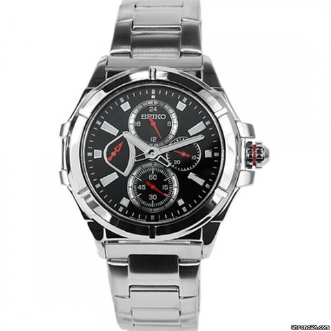 Seiko Retrograde Chronograph Quartz Black Dial Mens Watch SRL033 watches