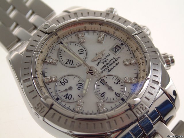 Breitling Chronomat Evolution mit Perlmuttblatt und Diamant Indizes watches