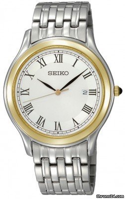 Seiko Two-Tone Dress Silver Dial Stainless Steel Mens Watch SKK706P1 watches