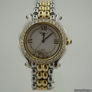 Chopard HAPPY SPORT STEEL & GOLD DiAMOND BEZEL watches