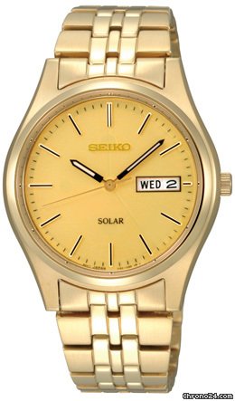 Seiko Solar Champagne Dial Mens Watch SNE036 watches