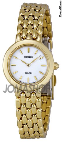 Seiko Gold-tone Dress White Dial Solar Quartz Ladies Watch SUP022 watches