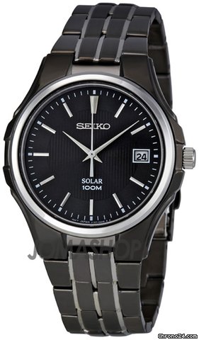 Seiko Solar Date Black Dial Mens Watch SNE125 watches