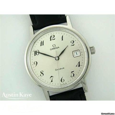Omega Geneve steel manual on strap watches