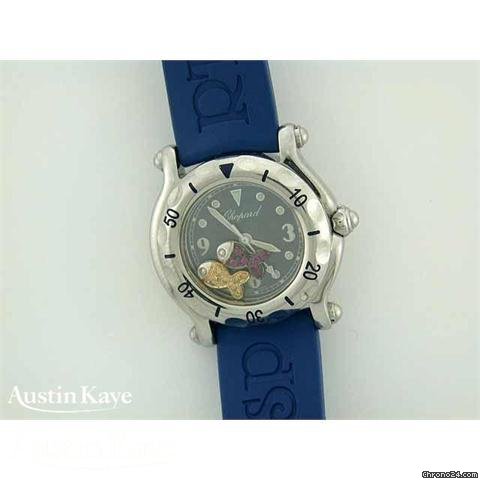 Chopard Happy Sport steel quartz on blue rubber strap watches