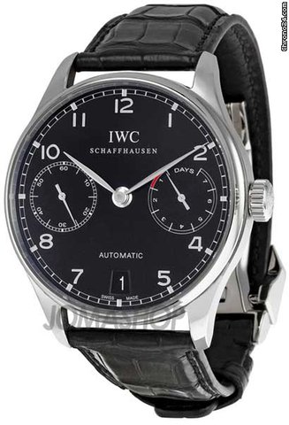IWC Portuguese Automatic Steel Black Mens Watch IW500109 watches