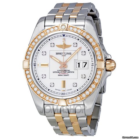 Breitling Galactic 41 Mother of Pearl Steel and Gold Mens Watch C49350LA-A706TT watches