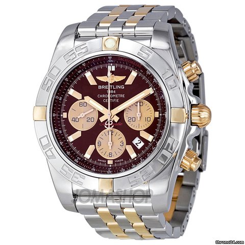 Breitling Chronomat 44 Chronograph Automatic Burgundy Dial Mens Watch IB011012- watches