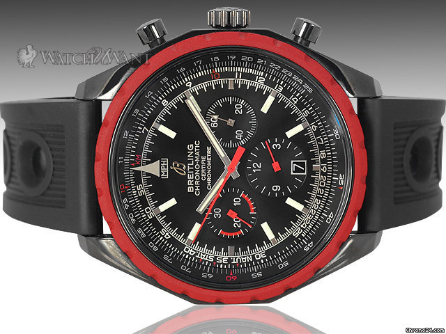 Breitling Navitimer Chronomatic 49 BlackSteel Automatic Chronograph - 49mm Stainless Steel - Ref A14360 - Special Edition 1000 Pieces - RED Rubber Coated Pilots Bezel - Brand New In Box watches
