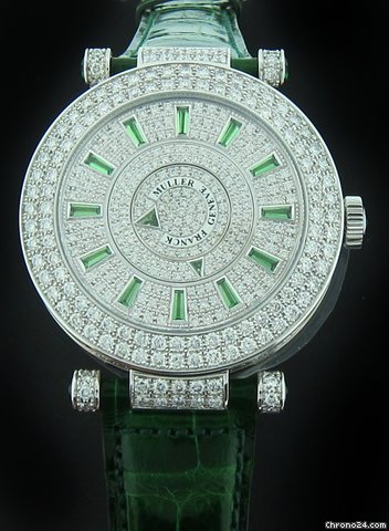 Franck Muller White Gold Double Mystery Diamond Emerald DM42D2RCD watches