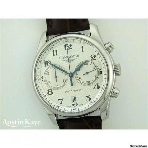 Longines Master Collection steel automatic chronograph on strap watches