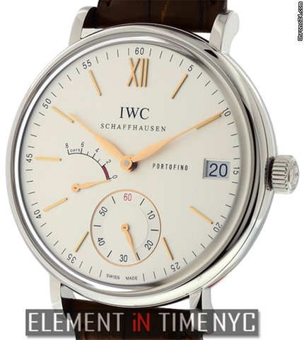 IWC Portofino Hand Wound Eight Days Steel 45mm IW5101-03 NIB watches