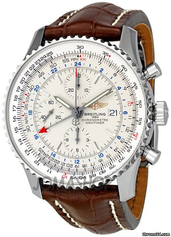 Breitling Navitimer World Silver Dial Automatic Mens Watch A2432212-G571BRCD watches