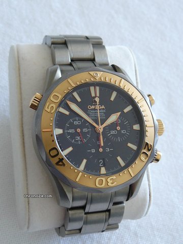 Replica Omega Seamaster 300 Diver Chronograph Chrono Titan/Gold Watch