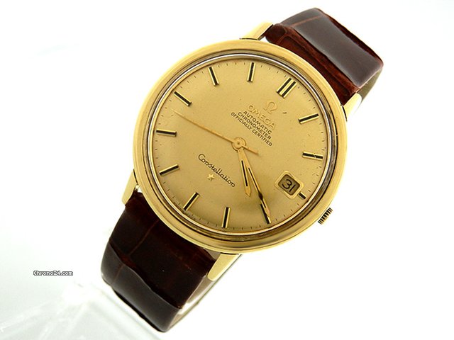 Omega Constellation Gelbgold mit Lederarmband Automatik - Vintage watches