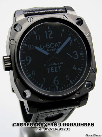 U-Boat Italo Fontana Thousands of Feet black glass watches