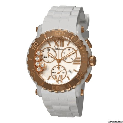 Chopard Happy Sport Round Mother of Pearl Chronograph Ladies Watch 288515-9001 watches