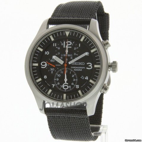 Seiko Criteria Chronograph Black Dial Black Nylon Mens Watch SNDA57 watches