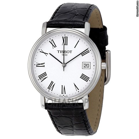 Tissot T-Classic Desire White Dial Black Leather Mens Watch T52142113 watches
