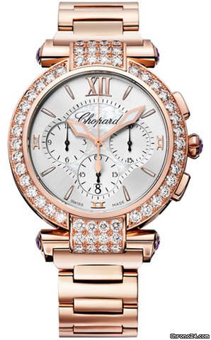 Chopard Imperiale Mother of Pearl Chronograph 18kt Rose Gold Ladies Watch 384211-5004 watches