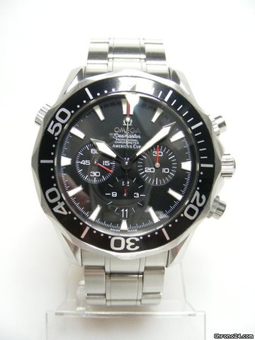Omega Seamaster American's Cup chronographe full steel/complet acier cadran noir watches