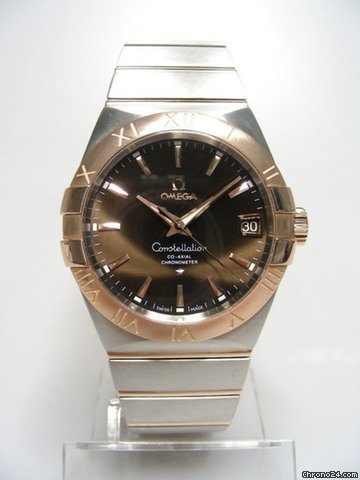Omega Constellation Co-Axial big size or rose gold/steel cadran marron/brun dial watches
