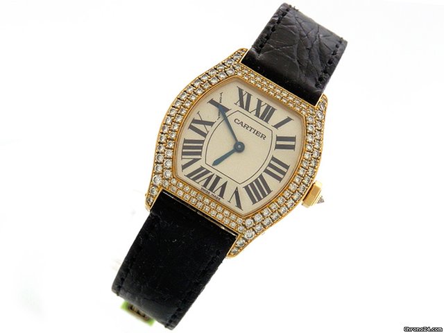 Cartier "Tortue", 18K Gelbgold, Leder, wei es Zifferblatt, Orig.-Bes watches