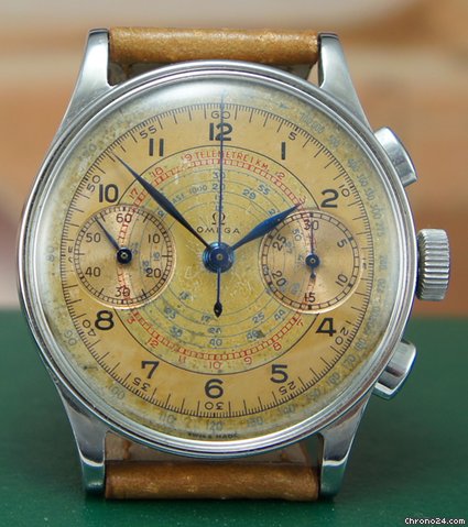 Omega 33.3 chrono rare telemetre scale dial vintage + EXTRACT watches