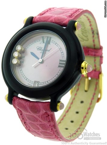 Chopard "Be Happy" Pink MOP Diamond Quartz Date 32mm Watch watches