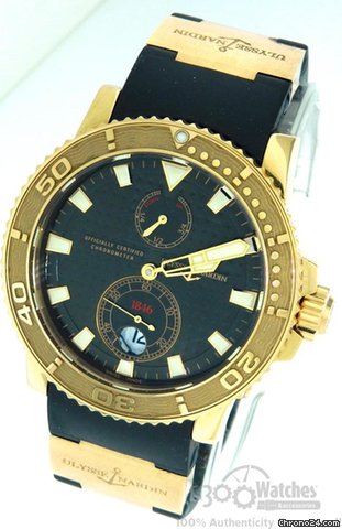 Ulysse Nardin Men's Maxi Marine 266-33 Power Reserve 18K Gold Watch watches
