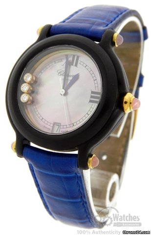 Chopard "Be Happy" Pink MOP Diamond Quartz Date 32mm Watch watches