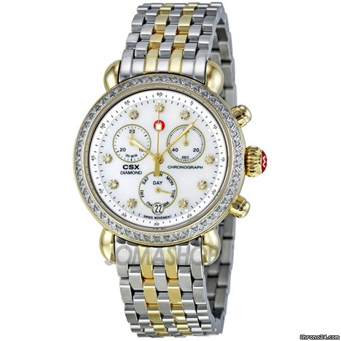 Michele CSX 36 Mother of Pearl Diamond Dial Two Tone Ladies Watch MWW03M000158 watches