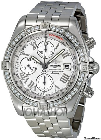 Breitling Chronomat Beige Dial Diamond Bezel Mens Watch A1335653-A653S watches