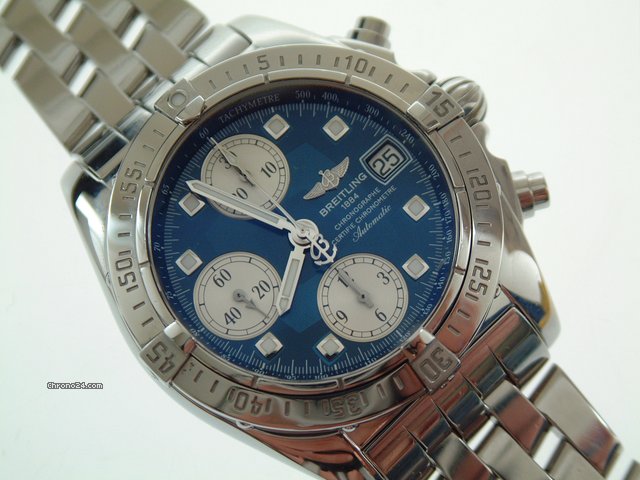 Breitling Chrono Cockpit Stahl mit Pilotband watches