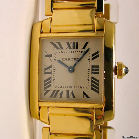 Cartier TANK FRANCAISE PM Gelbgold Damenuhr watches