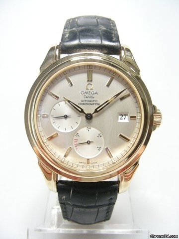 Omega De Ville Co-Axial power reserve yellow gold/or jaune cadran silver dial watches
